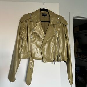 DANIELLE BERNSTEIN Olive Leather Jacket